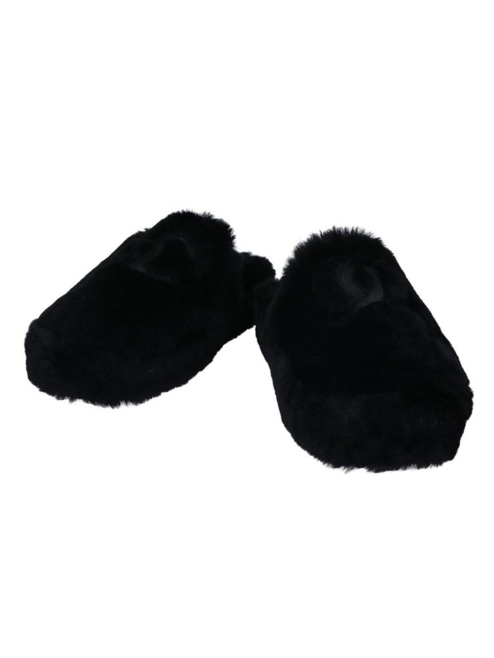 Chanel 24B Shearling Lambskin Fur Slippers Room Shoes 38c